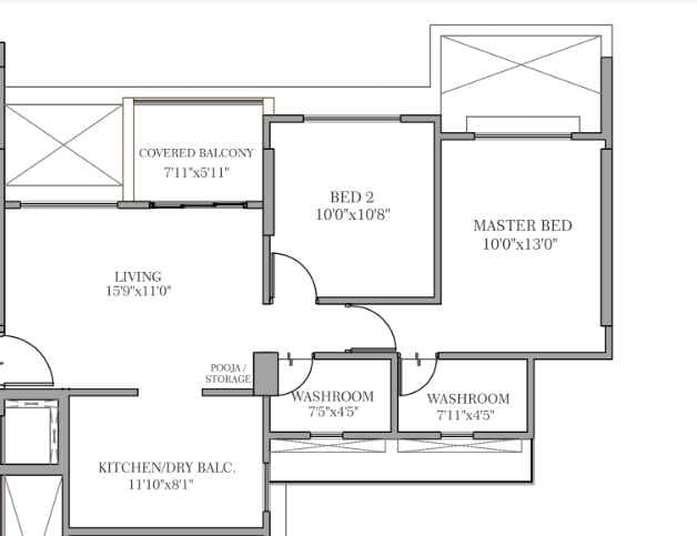 Unit plan - 683 sq.ft.