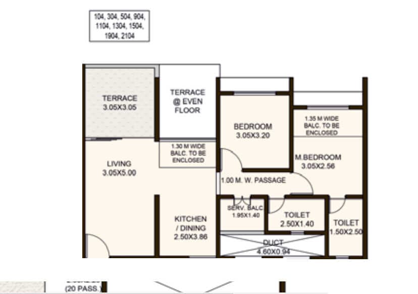Unit plan - 844 sq.ft.