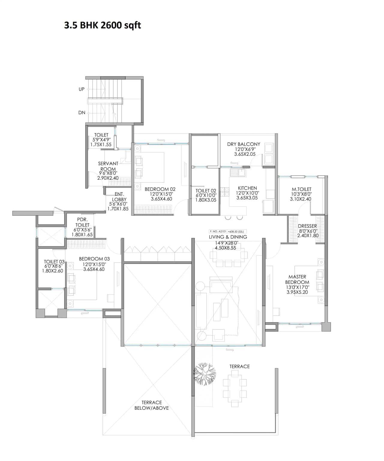 Unit plan - 2600 sq.ft.