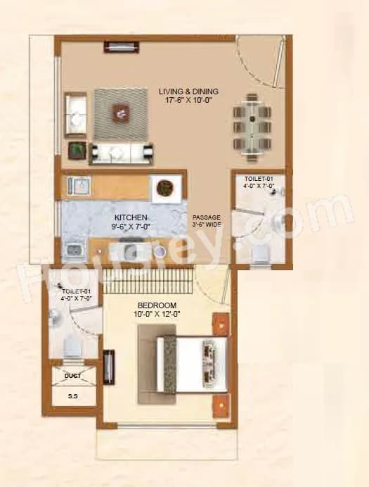 Unit plan - 461 sq.ft.