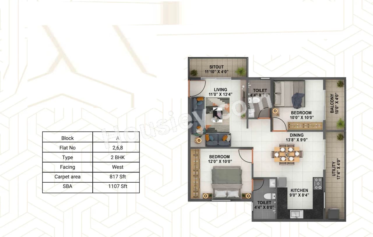 Unit plan - 774 sq.ft.