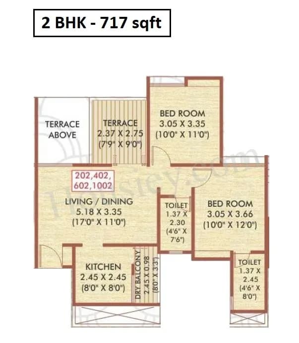 Unit plan - 717 sq.ft.
