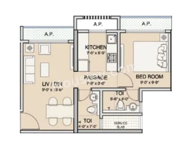 Unit plan - 392 sq.ft.