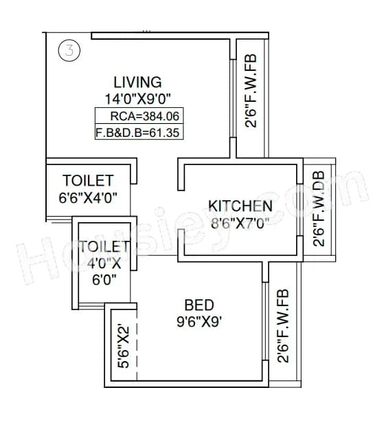 Unit plan - 384 sq.ft.