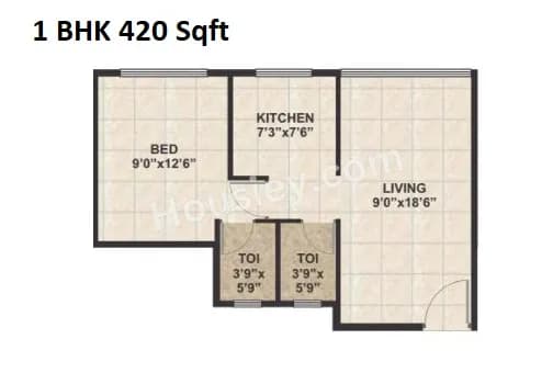 Unit plan - 420 sq.ft.