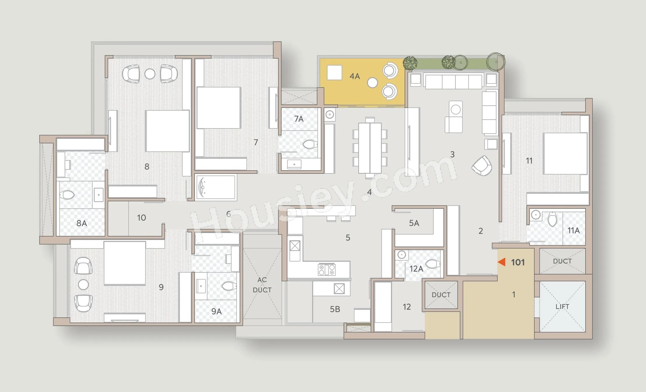 Unit plan - 2299 sq.ft.