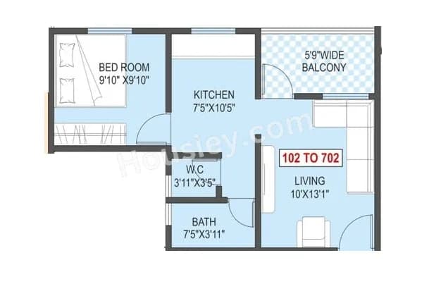 Unit plan - 435 sq.ft.