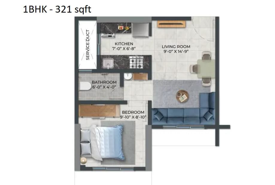 Unit plan - 321 sq.ft.