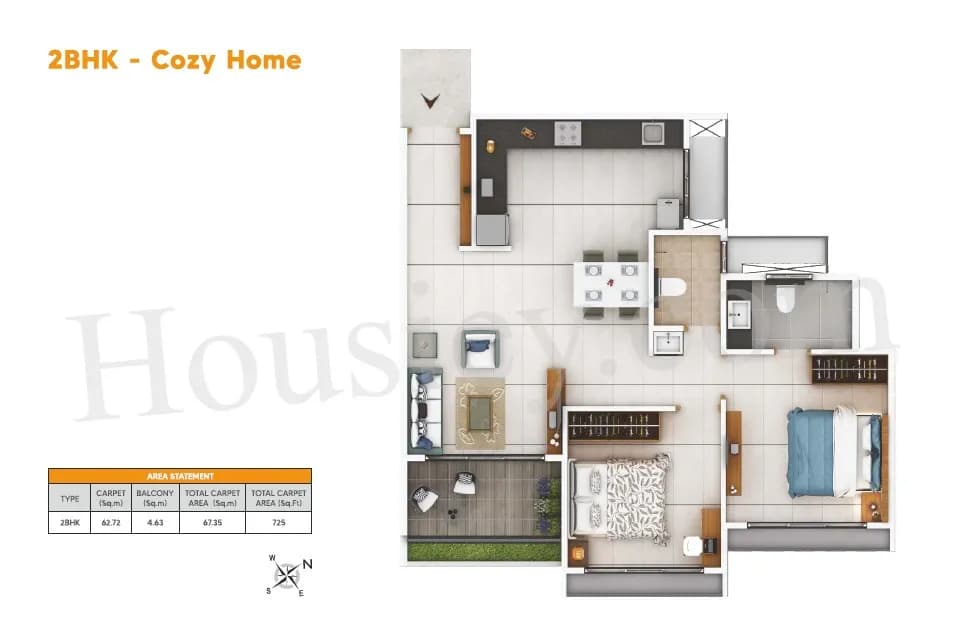 Unit plan - 725 sq.ft.