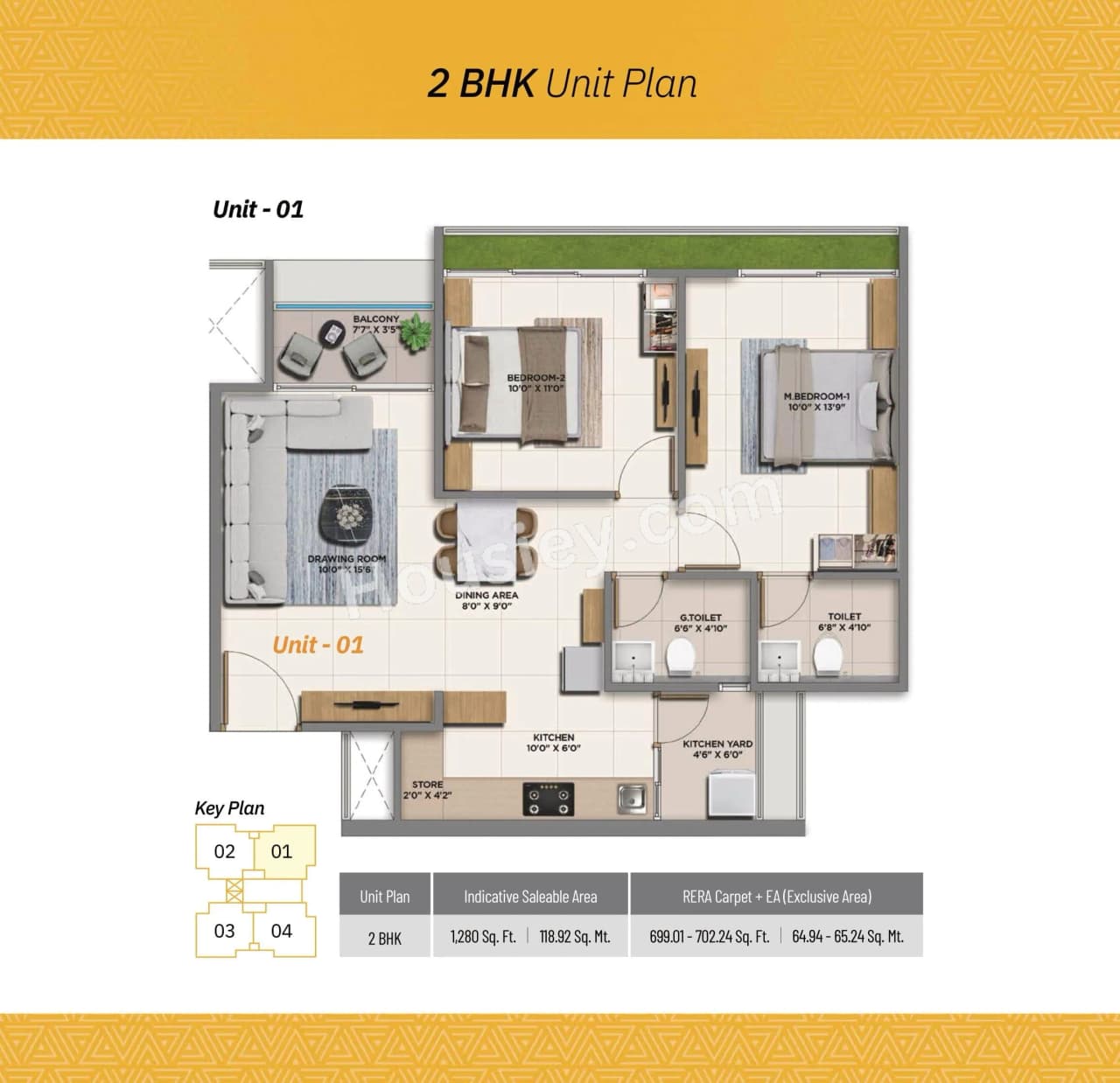 Unit plan - 700 sq.ft.
