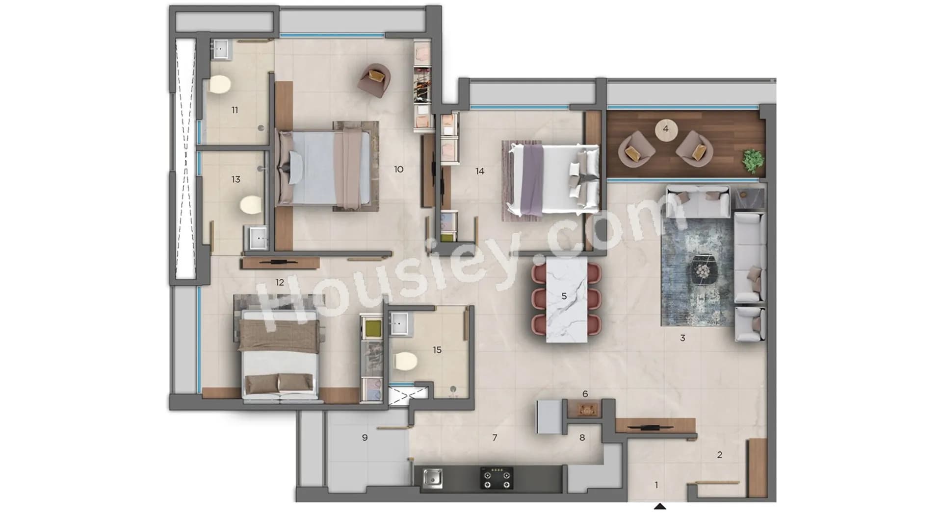 Unit plan - 1082 sq.ft.