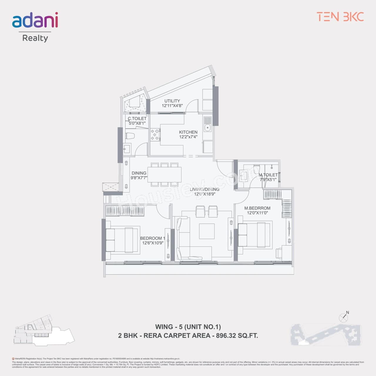 Unit plan - 896 sq.ft.