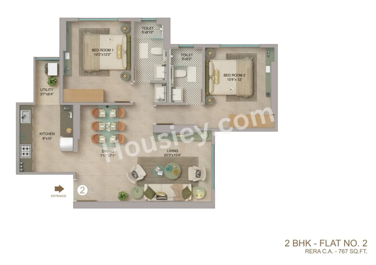 Unit plan - 767 sq.ft.