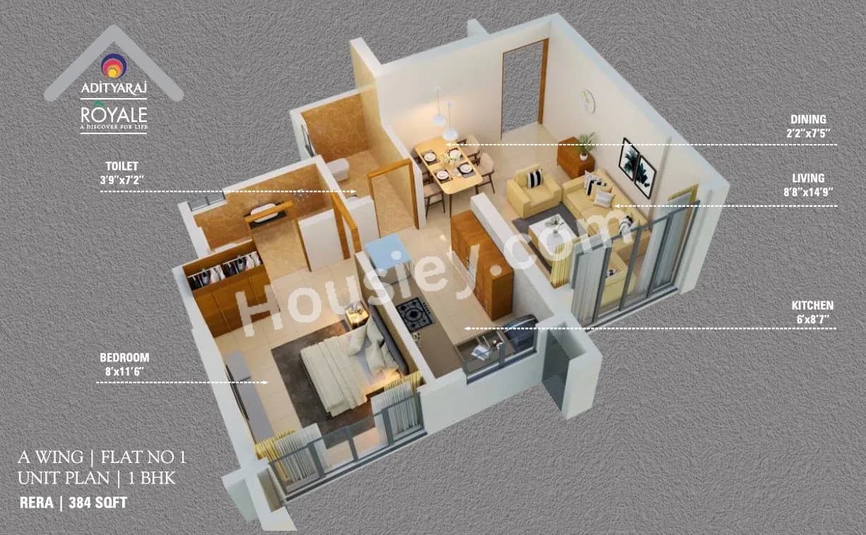 Unit plan - 384 sq.ft.