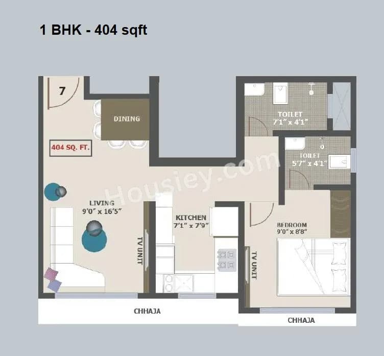 Unit plan - 404 sq.ft.