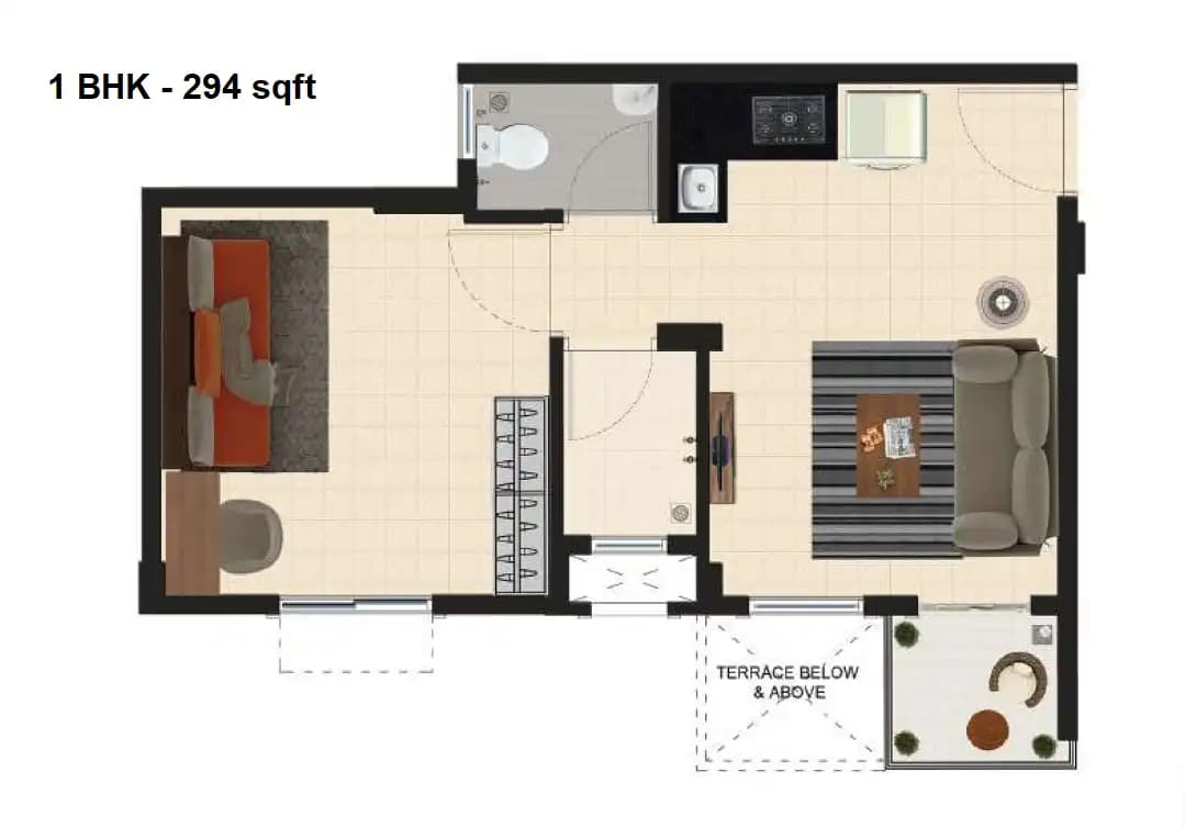 Unit plan - 294 sq.ft.