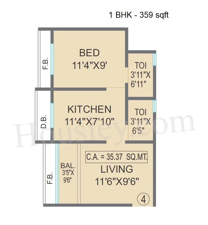 Unit plan - 359 sq.ft.
