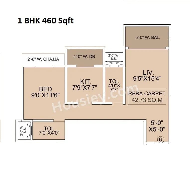 Unit plan - 460 sq.ft.