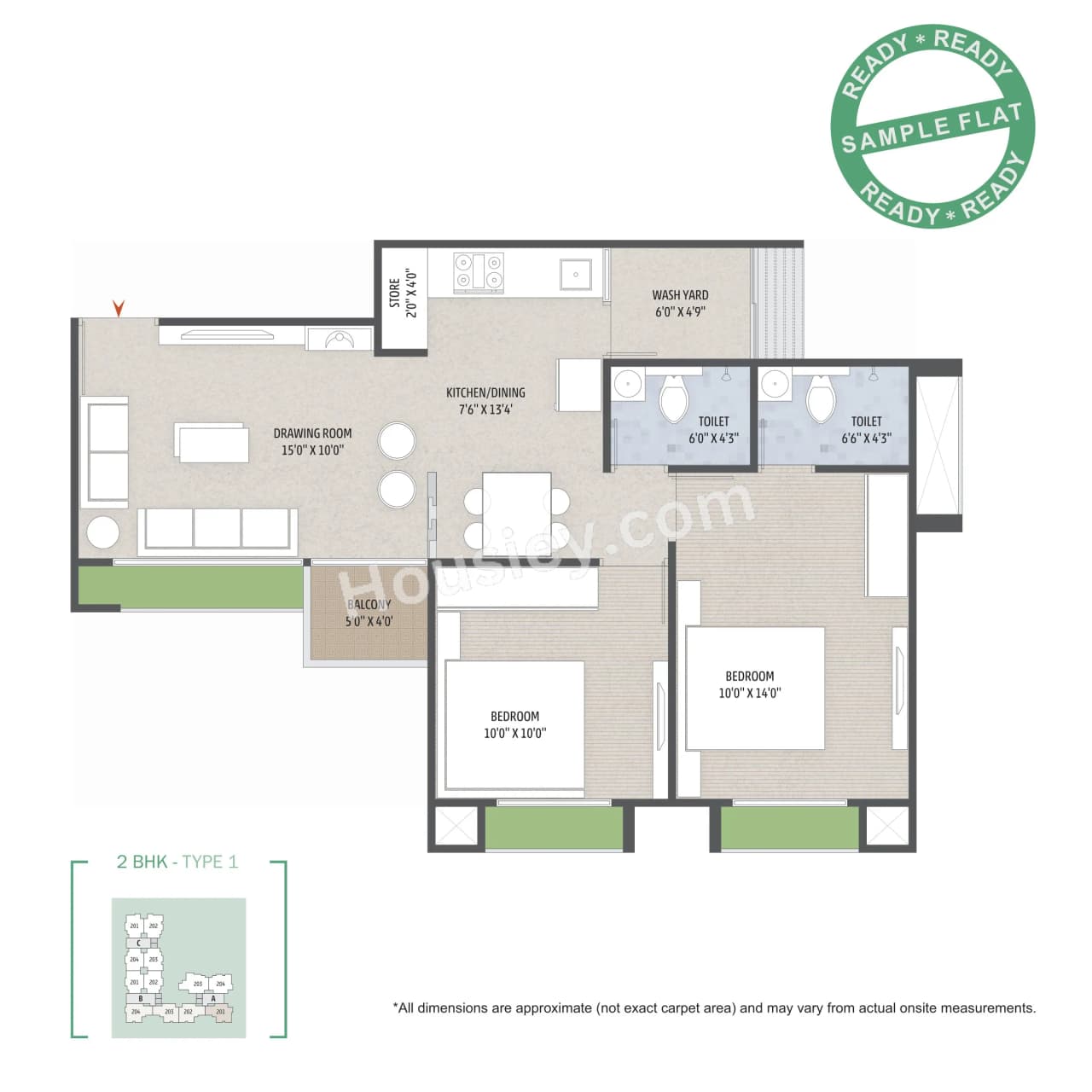 Unit plan - 608 sq.ft.