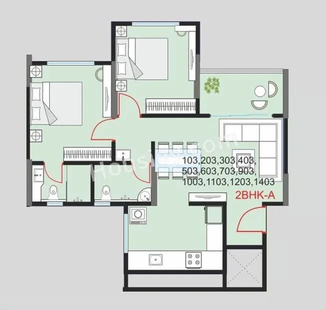Unit plan - 702 sq.ft.