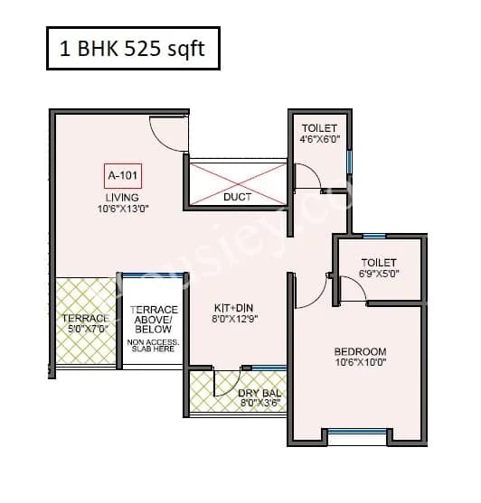 Unit plan - 525 sq.ft.