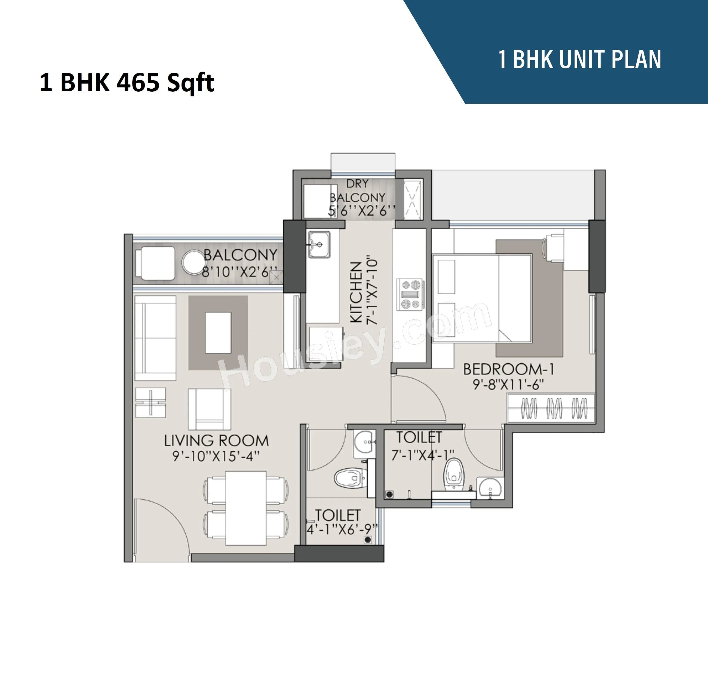 Unit plan - 465 sq.ft.