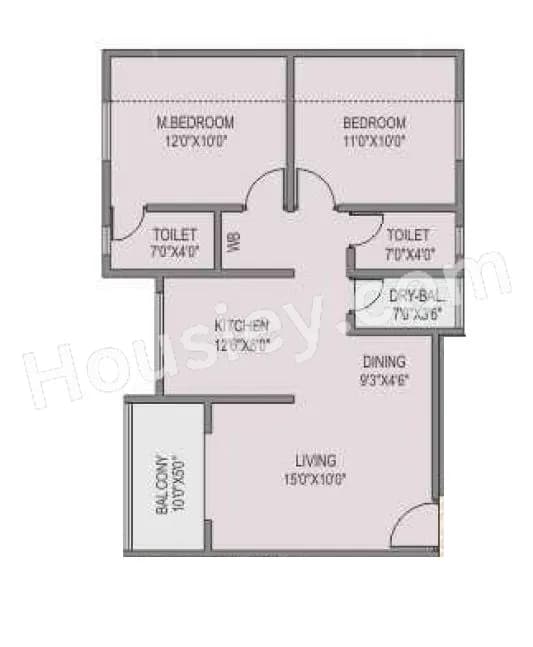 Unit plan - 699 sq.ft.