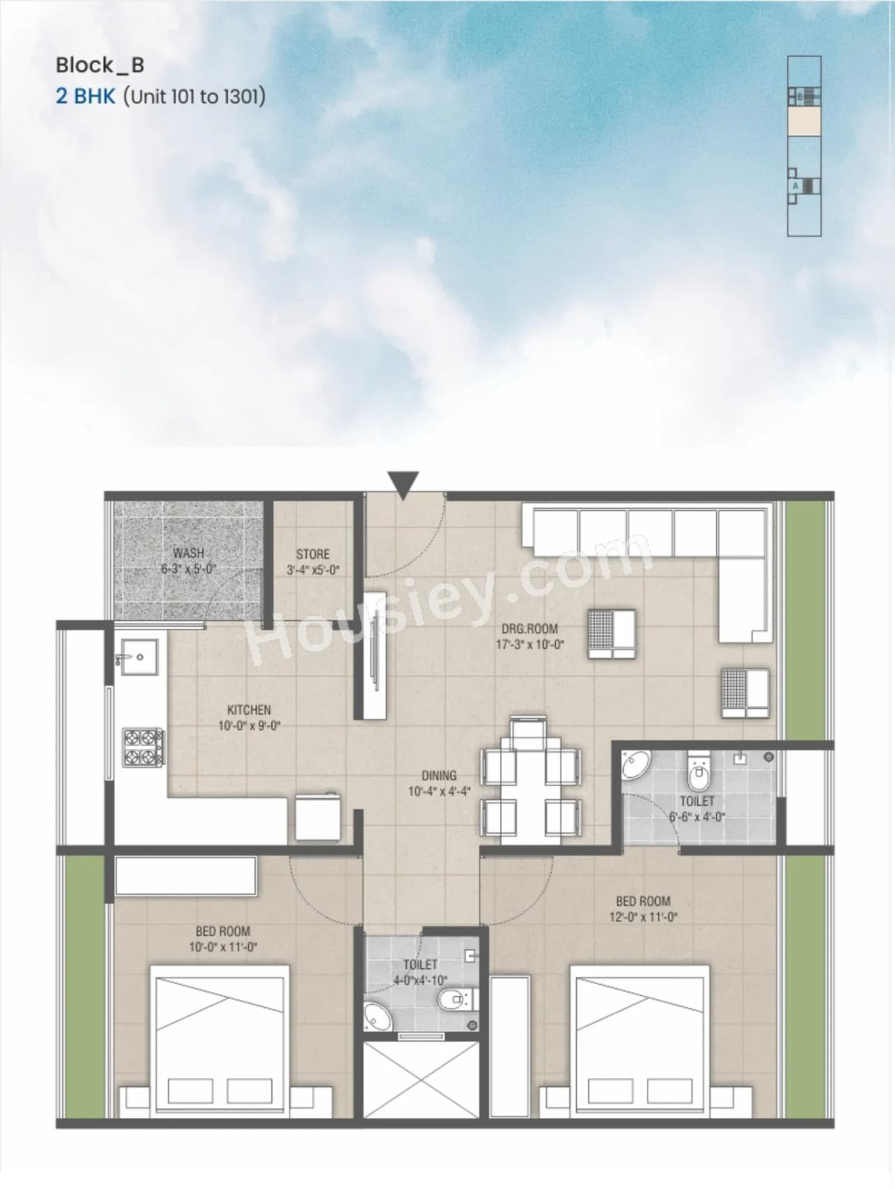 Unit plan - 782 sq.ft.