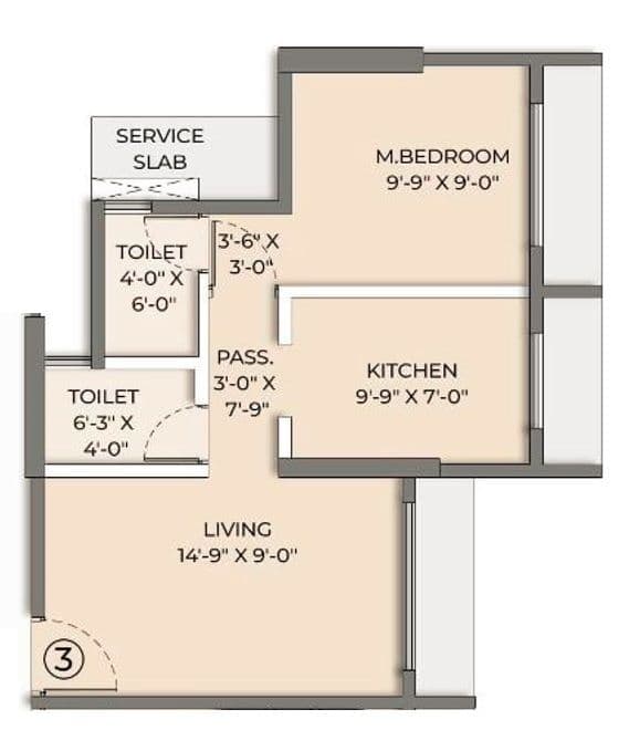 Unit plan - 381 sq.ft.