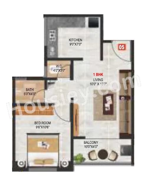 Unit plan - 431 sq.ft.