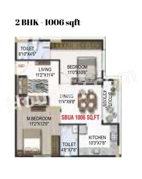 Unit plan - 714 sq.ft.