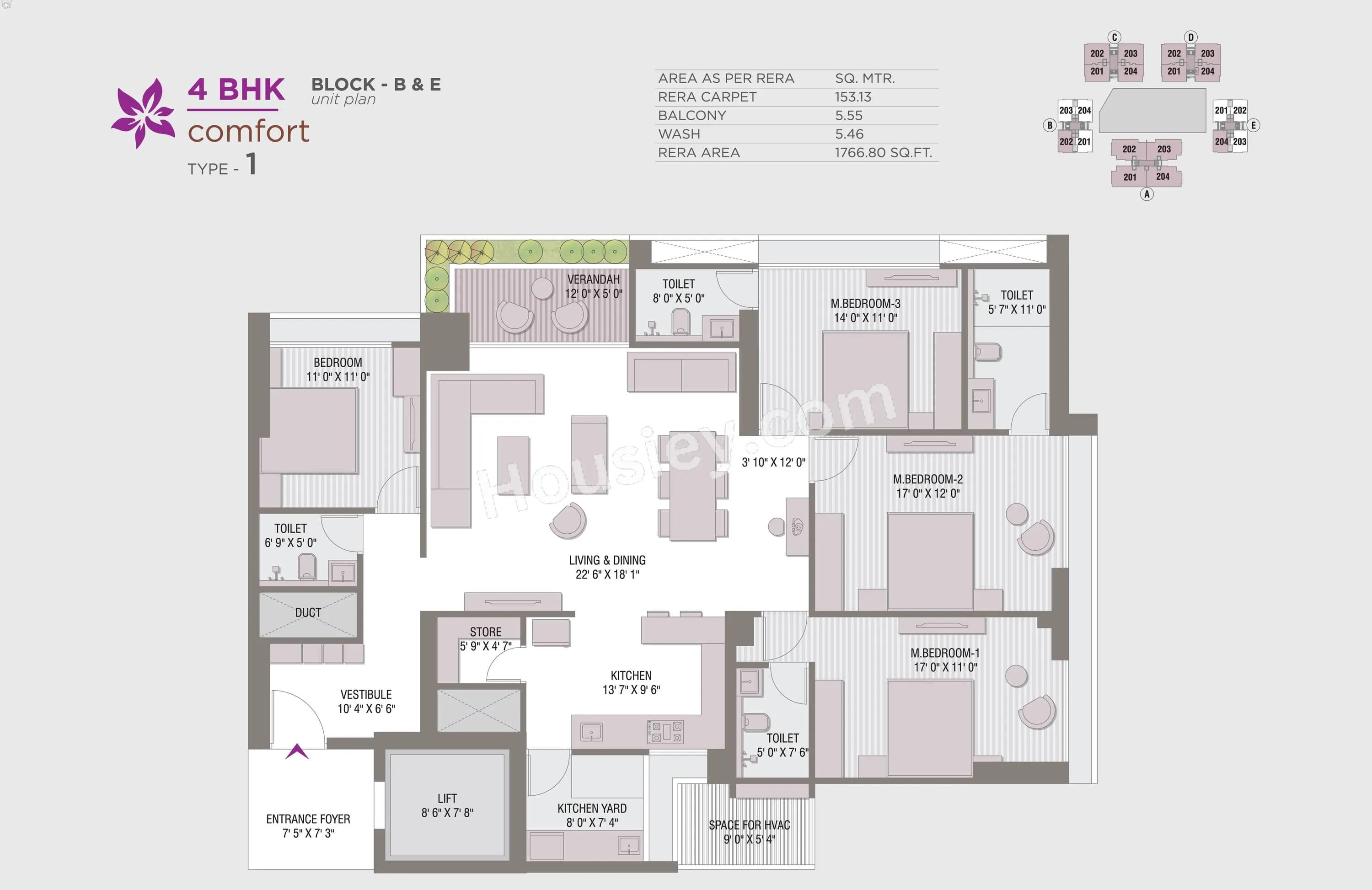 Unit plan - 1766 sq.ft.
