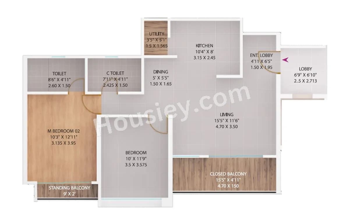 Unit plan - 847 sq.ft.