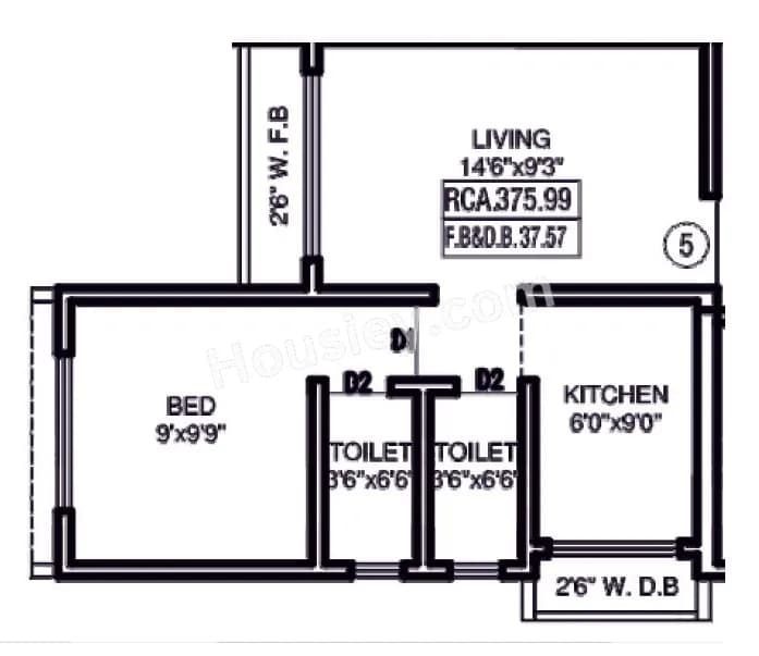 Unit plan - 414 sq.ft.