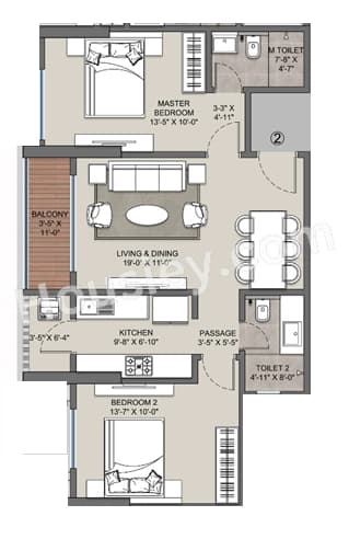 Unit plan - 775 sq.ft.