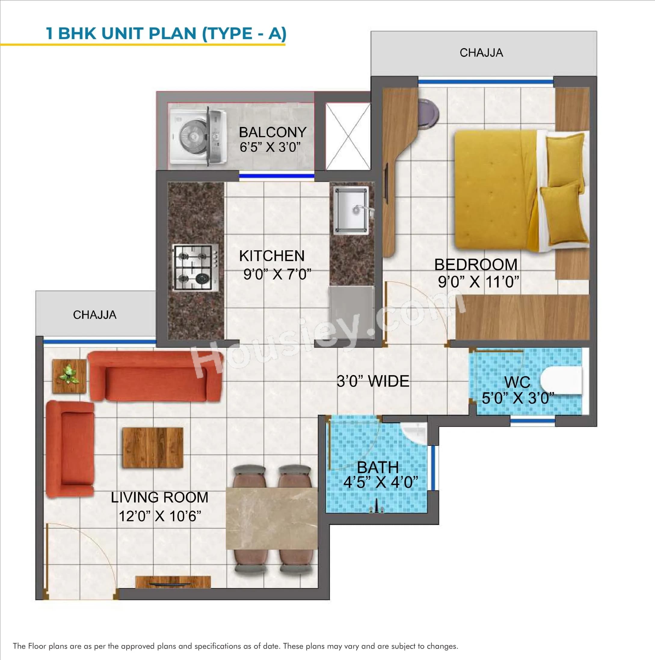 Unit plan - 375 sq.ft.
