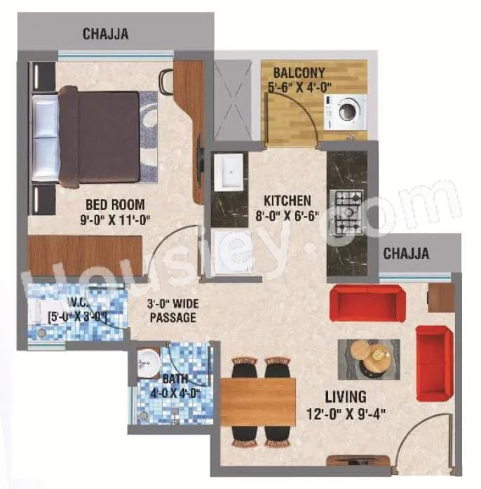 Unit plan - 344 sq.ft.