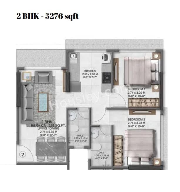 Unit plan - 526 sq.ft.