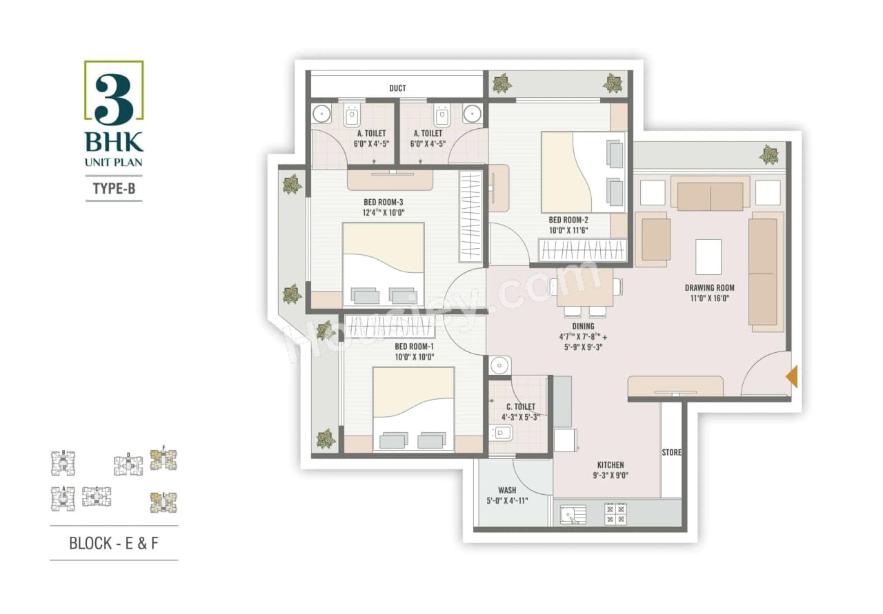 Unit plan - 871 sq.ft.