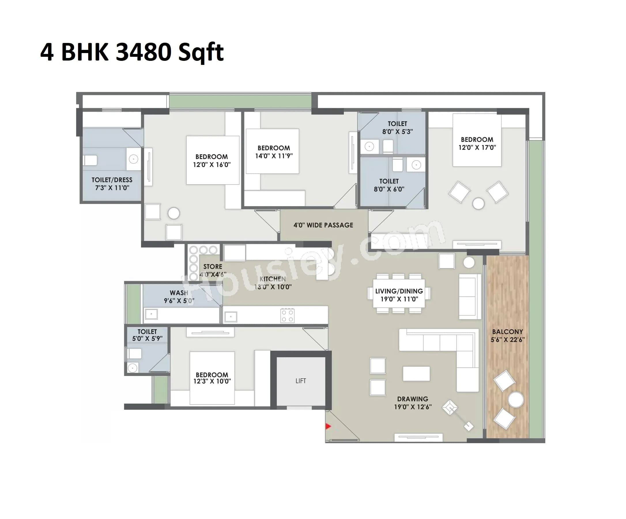 Unit plan - 1914 sq.ft.