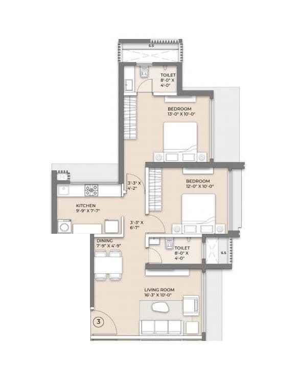 Unit plan - 660 sq.ft.