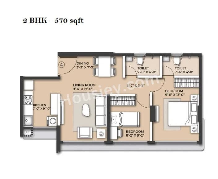 Unit plan - 570 sq.ft.