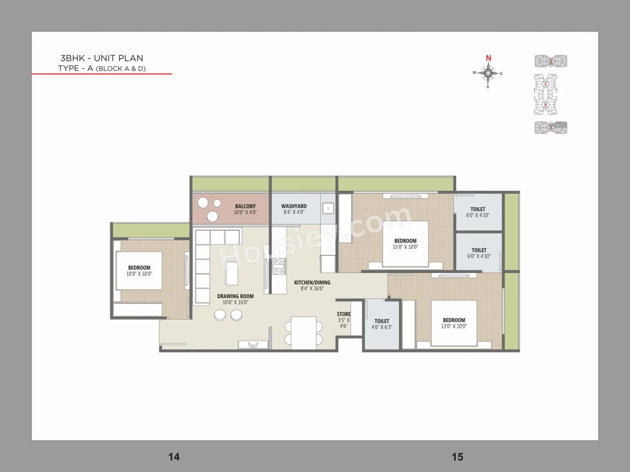 Unit plan - 955 sq.ft.