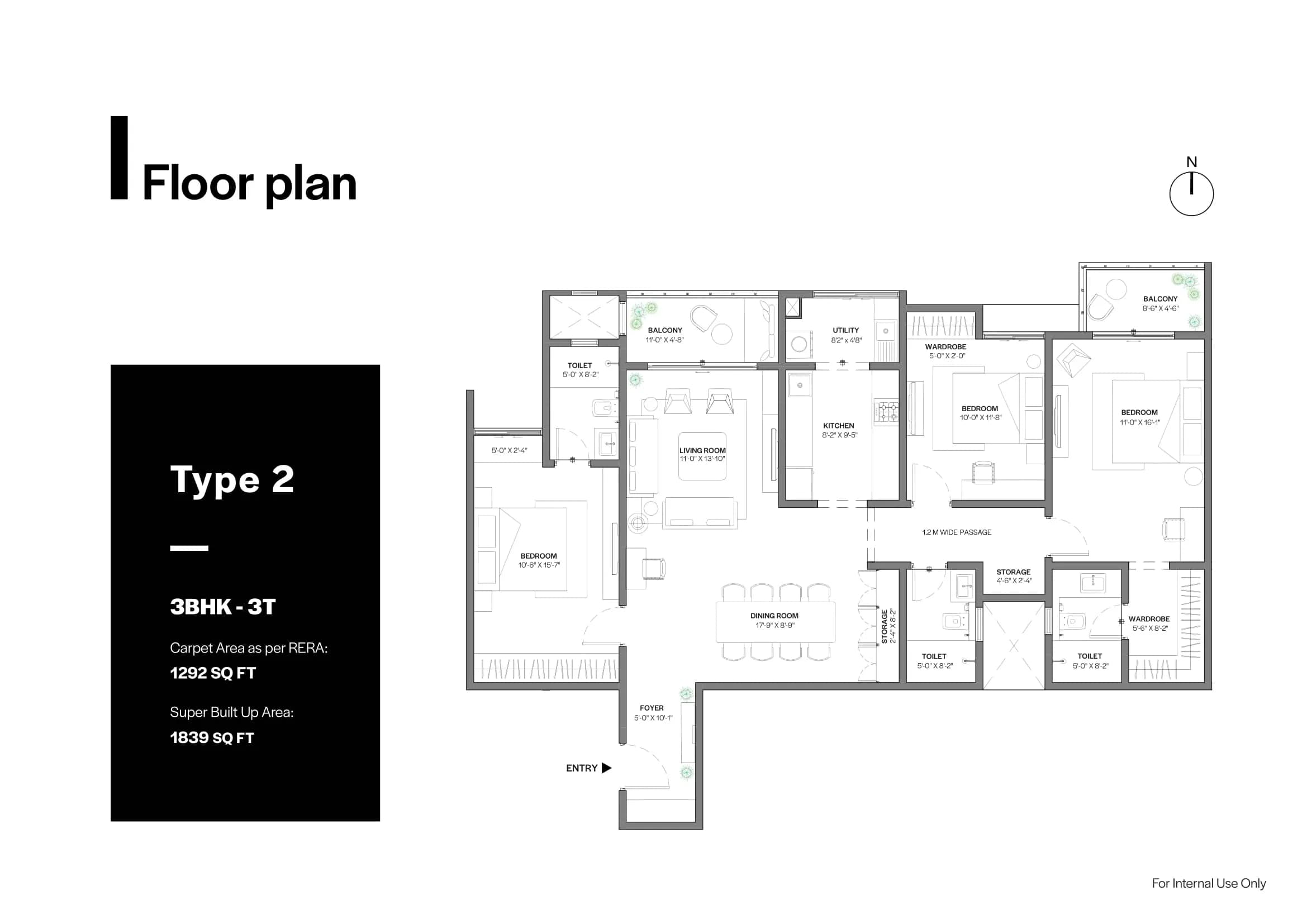 Unit plan - 1287 sq.ft.