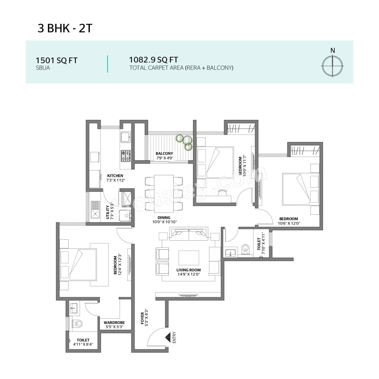 Unit plan - 1046 sq.ft.