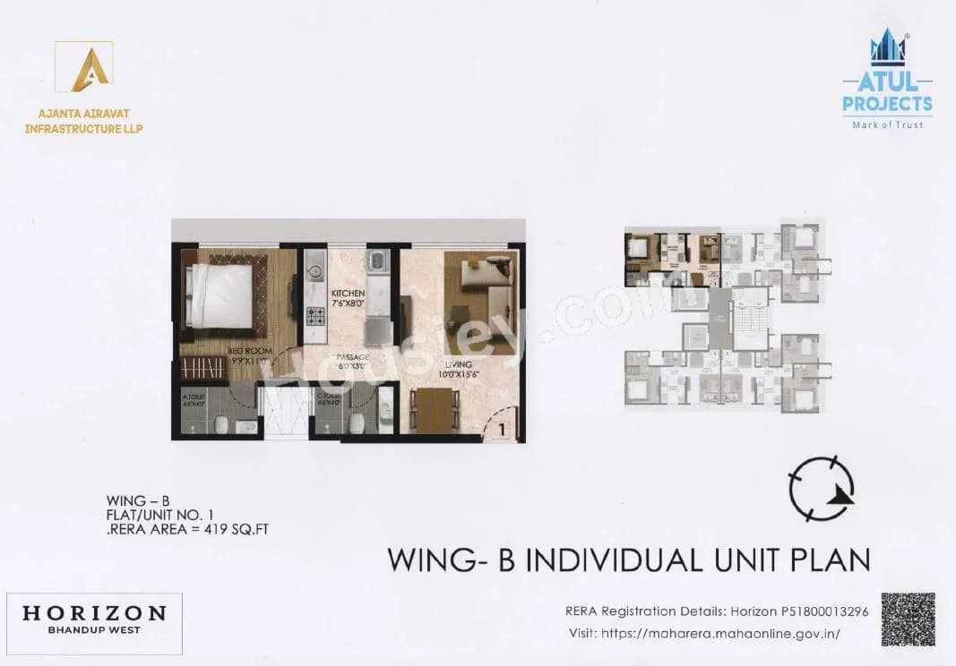 Unit plan - 419 sq.ft.
