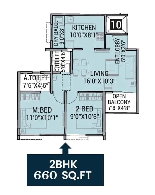 Unit plan - 660 sq.ft.