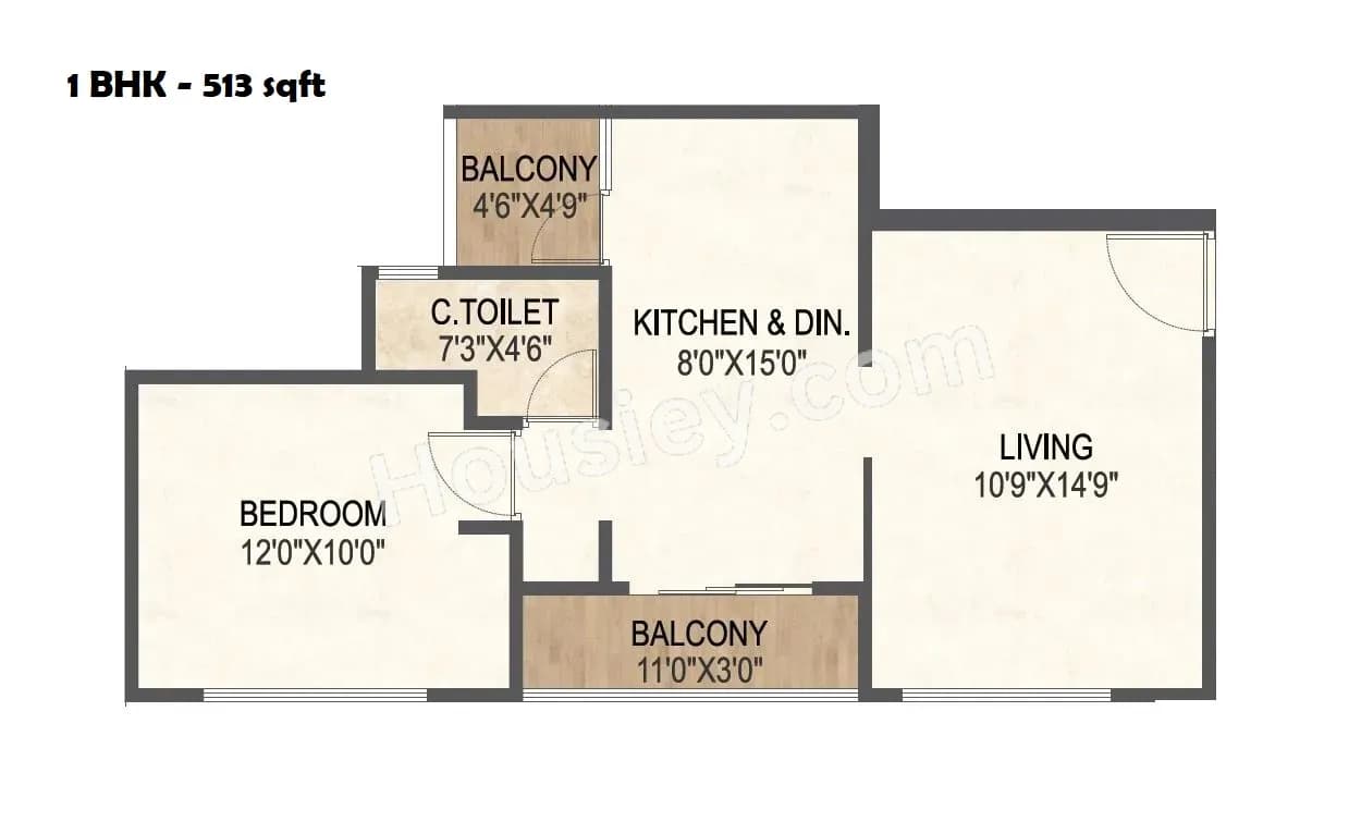 Unit plan - 513 sq.ft.