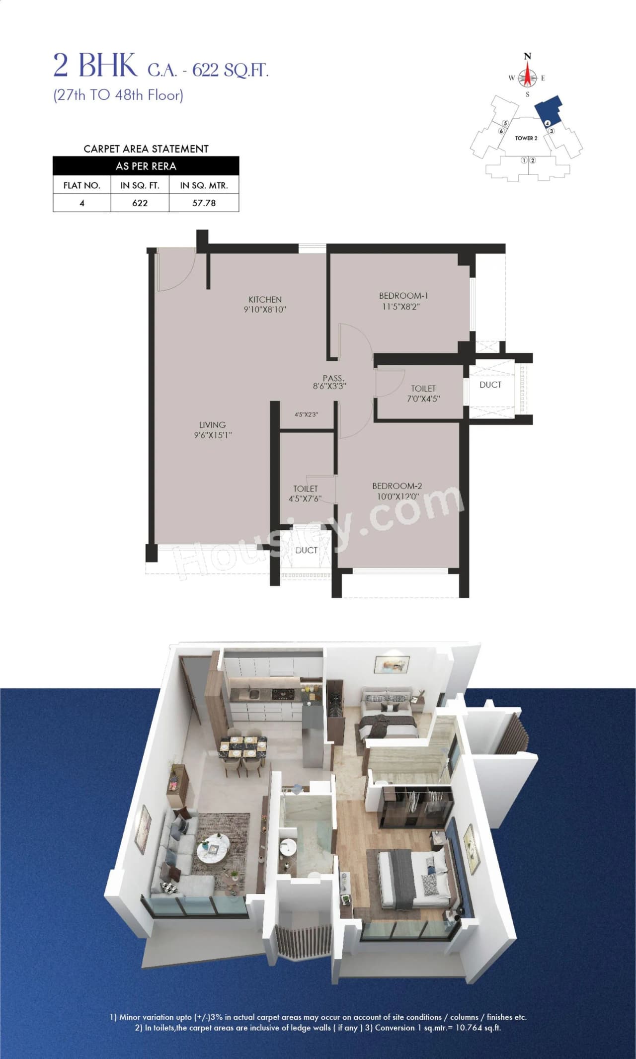 Unit plan - 622 sq.ft.