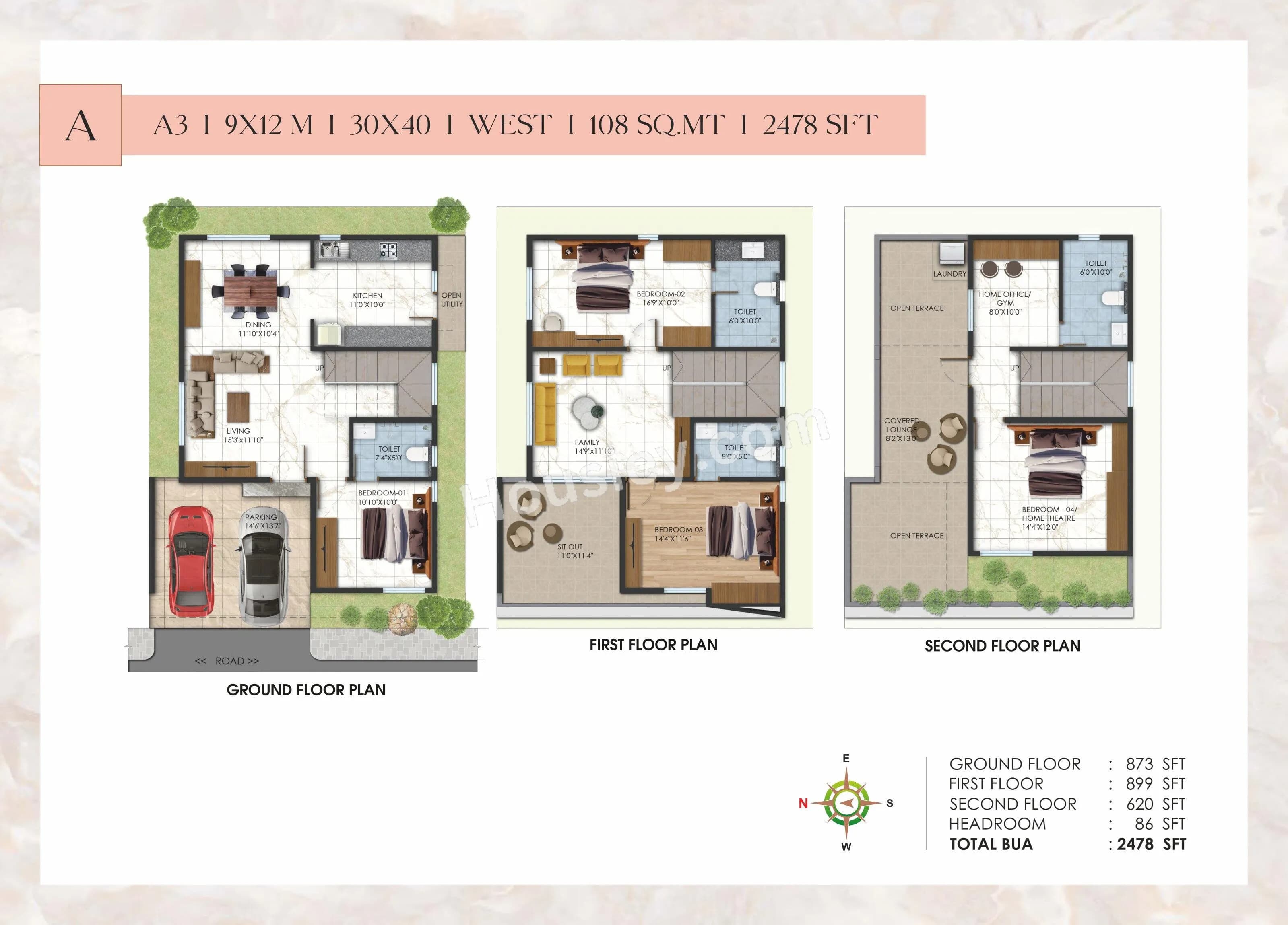 Unit plan - 1163 sq.ft.